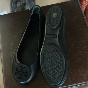 Tory Burch Black Logo Flats